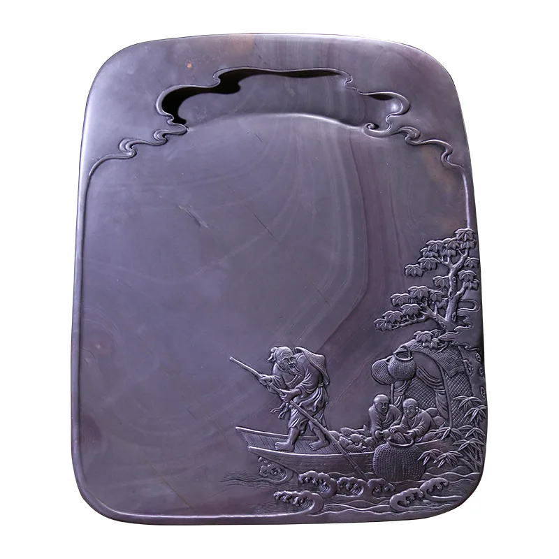 Ornament with a full load, Guangdong Zhaoqing natural rough stone Songkeng study four treasures inkstone