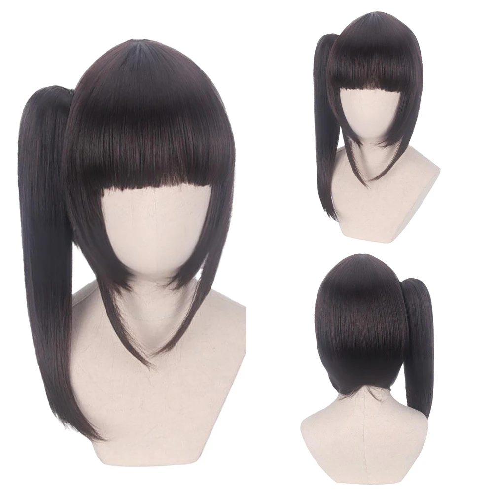 High-Quality Anime Tsuyuri Kanawo‌‌ Cosplay Synthetic Hair 12-Inch Detachable Ponytail Halloween Daily Party Wig Heat Resistant