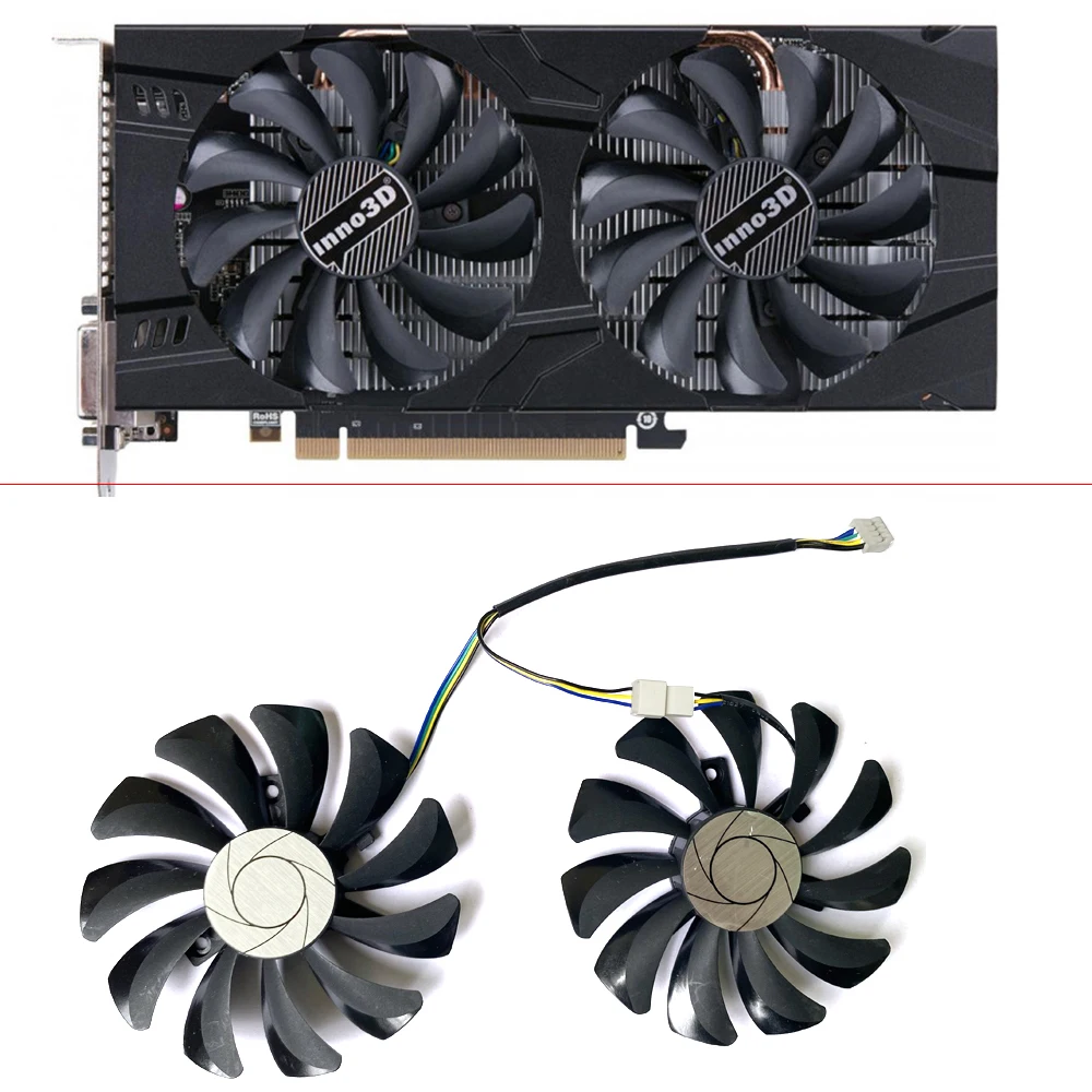 

Cooling 85mm P106 GTX 1060 GPU VGA cooler For MSI GeForce GTX1060 GTX-1060-6GT-OC INNO3D GTX 1060 6GB video Graphics Card FAN