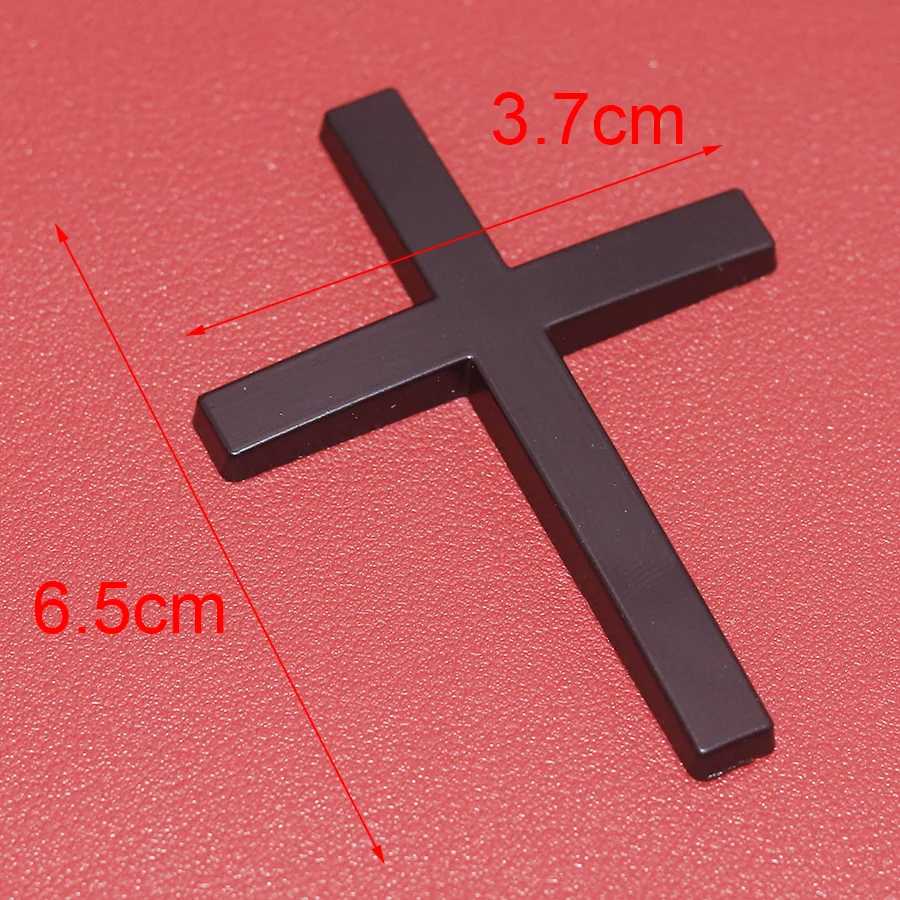Black Silver Gold Cross Chrome 3D Metal Sticker Emblem Motorcycle Badge Logo Jesus Christian Religious Accessories Car Styling