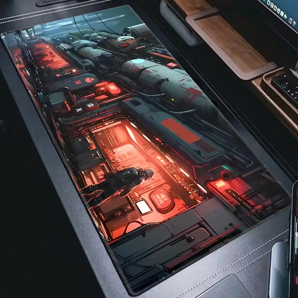 

Большой коврик для стола в стиле аниме и научной фантастики, коврик для мыши «Город будущего», игровой коврик для геймеров, коврик для клавиатуры и мыши, аксессуары для ПК