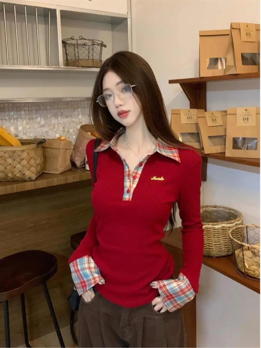 

Высокий женский трикотаж Long Sve Ne, базовый слой, удлиненная версия, корейская верхняя одежда, весна 2026, модель Slim Fit