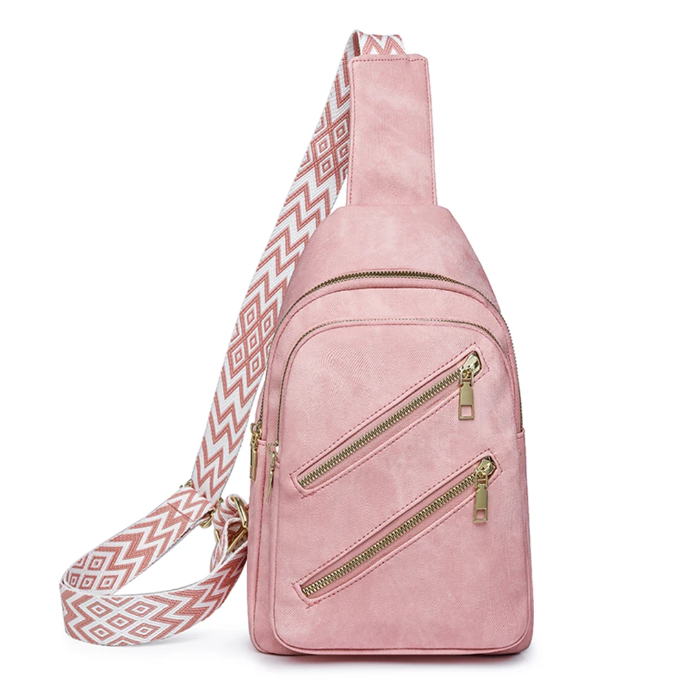 Dames Stijlvolle Crossbody Tas Met Brede Riem Eenvoudige Schoudertas Multi-Pocket Telefoon Portemonnee Reis Outdoor Tas