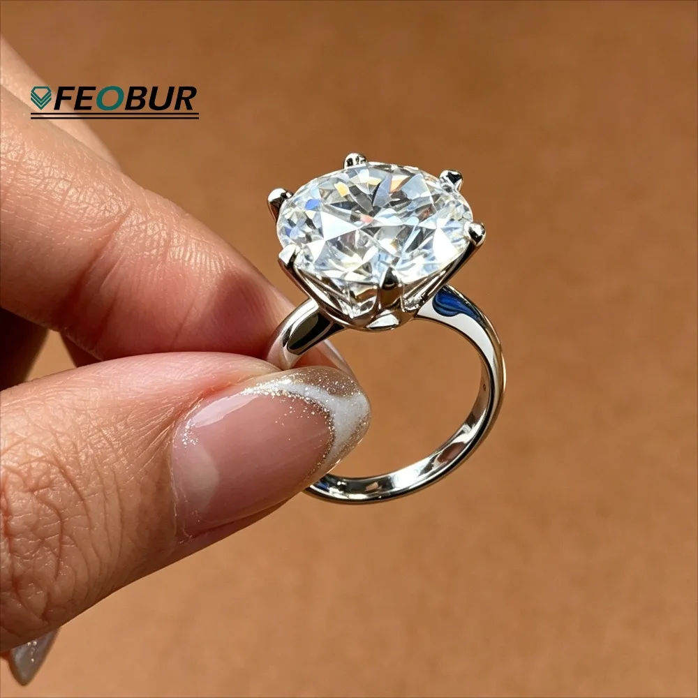 

Сертифицированные кольца с муассанитом 0.5-10 карат, цвет D, для женщин, круглые, с имитацией бриллианта, обручальные, свадебные, из стерлингового серебра 925 пробы
