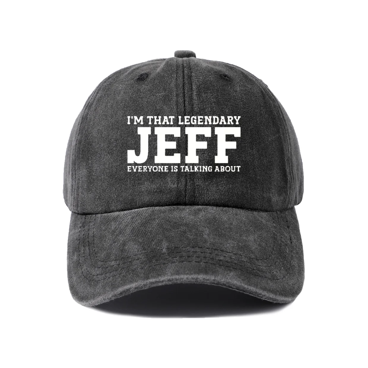 Legendary Name Quote Graphic Baseball Cap, Vintage Washed Adjustable Unisex Dad Hat, Streetwear Gift