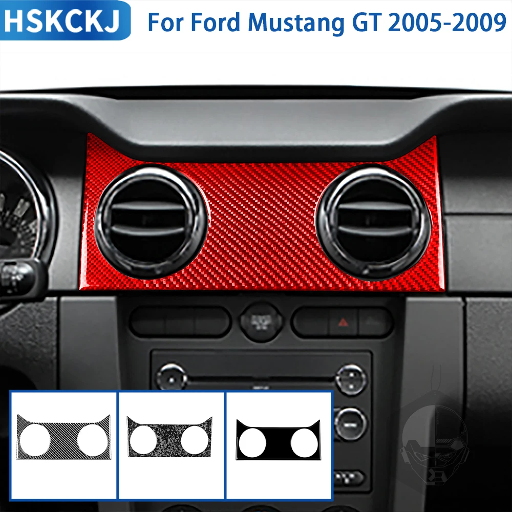 

For Ford Mustang GT 2005 2006 2007 2008 2009 Accessories Carbon Fiber Car Interior Central Air Outlet Panel Trim Sticker