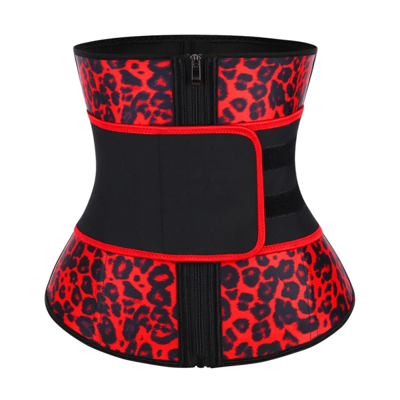 

Sexy Red Corset Waist Trainer Shaper Underbust Bustier Single One Belt Corselet Zipper Up Corselet Gorset Gym Sports Neoprene