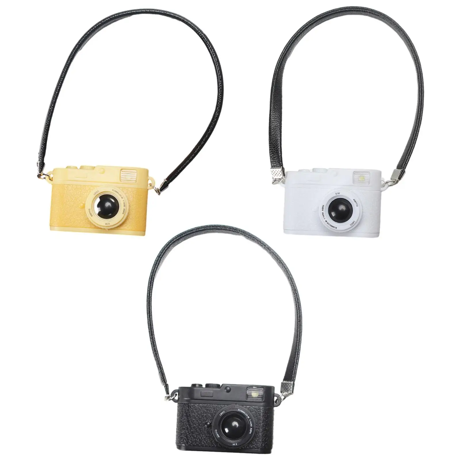 Mini Camera Ornament Key Chain Pendant Decorative Cartoon Child Toy Miniature Camera for Kids Doll Accessories Photography Prop