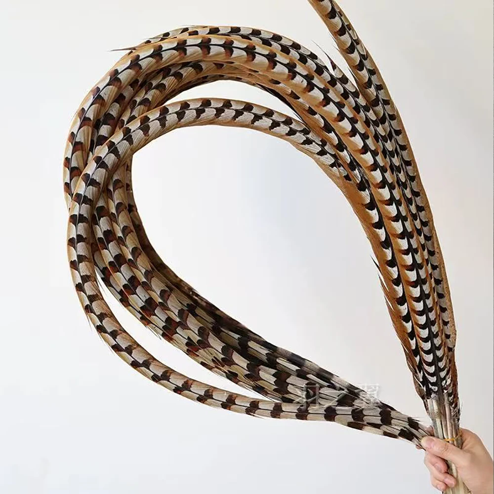 50Pcs Artificial Feather 70-100CM Long Quality Pheasant Tail Feather Reeves's Pheasant Plume for Halloween Carnival Headwear DIY