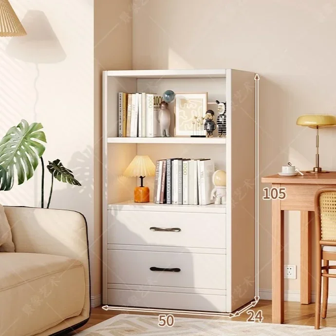

New Bookshelf Multi-layer Floor-to-ceiling Storage Storage Display Cabinet Bedroom Study Against The Wall With Extraction Rack