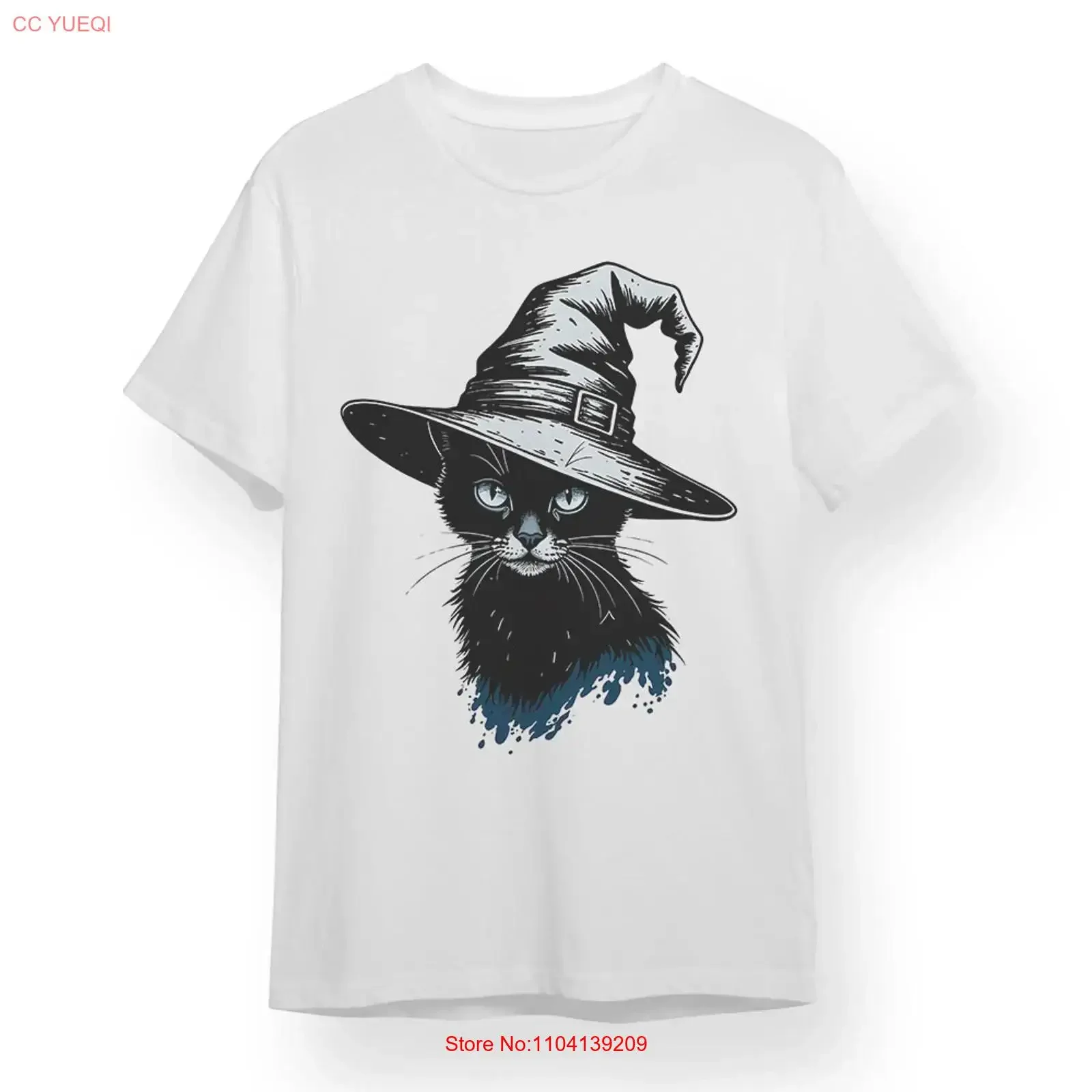 Women's T shirt with Magic Cat White 100 Cotton Summer vintage Washed graphic Top For Everyday Wear Stretched designer clothes