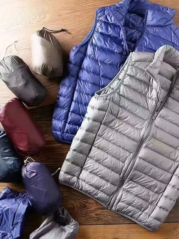 Lightweight Padded Vest Jacket Men's Casual Style down Jacket Quilted Fabric Citywalk Fashion Polyester Fiber Warmth Citywalk