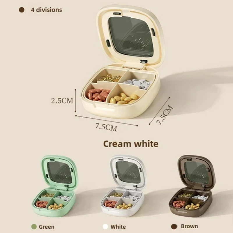 صندوق تخزين السفر المحمول صندوق دواء أسبوع السفر شفاف مختوم مقاوم للرطوبة البلاستيك تخزين الأدوية للسفر 4/6 شبكات #5