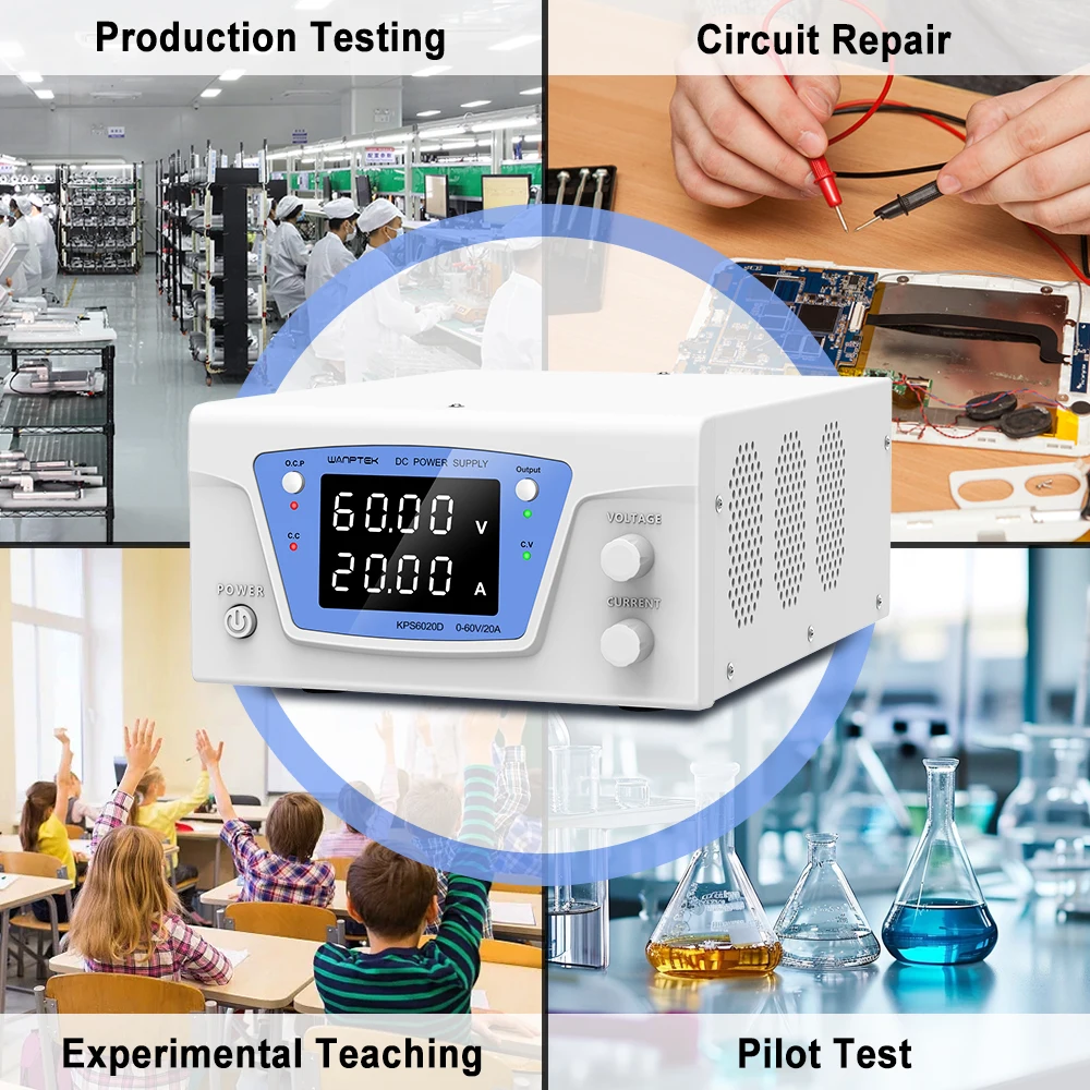 Wanptek fonte de alimentação de laboratório 30v 20a 30v 40a 60v 10a 60v 20a ajustável banco de laboratório regulado de alta potência fonte de alimentação dc