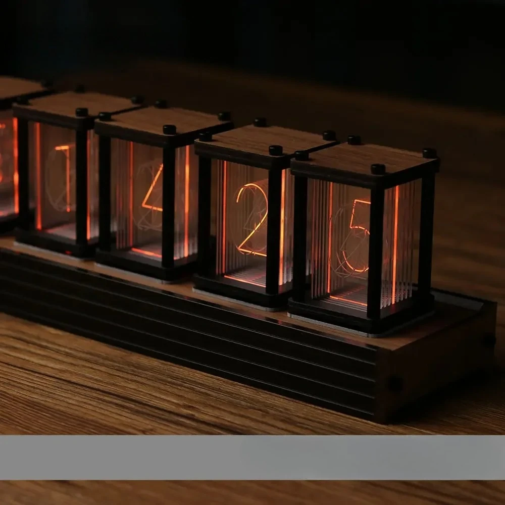 RGB Nixie Tube Clock DIY Table Clock Led Electronic Desktop Table Digital Watch Luxury Metal Desk Clocks Ornaments Gift Ideas