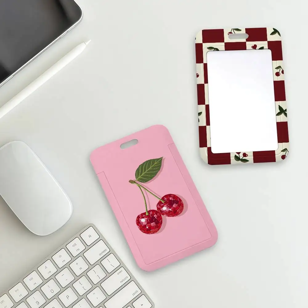 Cherry Simple Retro Classic Style Card Holder Student Campus Meal Cards Public Transport Subway Cardcase