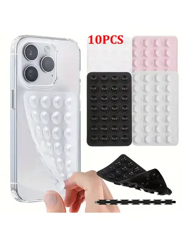 10Pcs New Double Sided Silicone Suction Cup Phone Case Detachable Stand For Hands-Free Wall Stand For Selfies And Videos