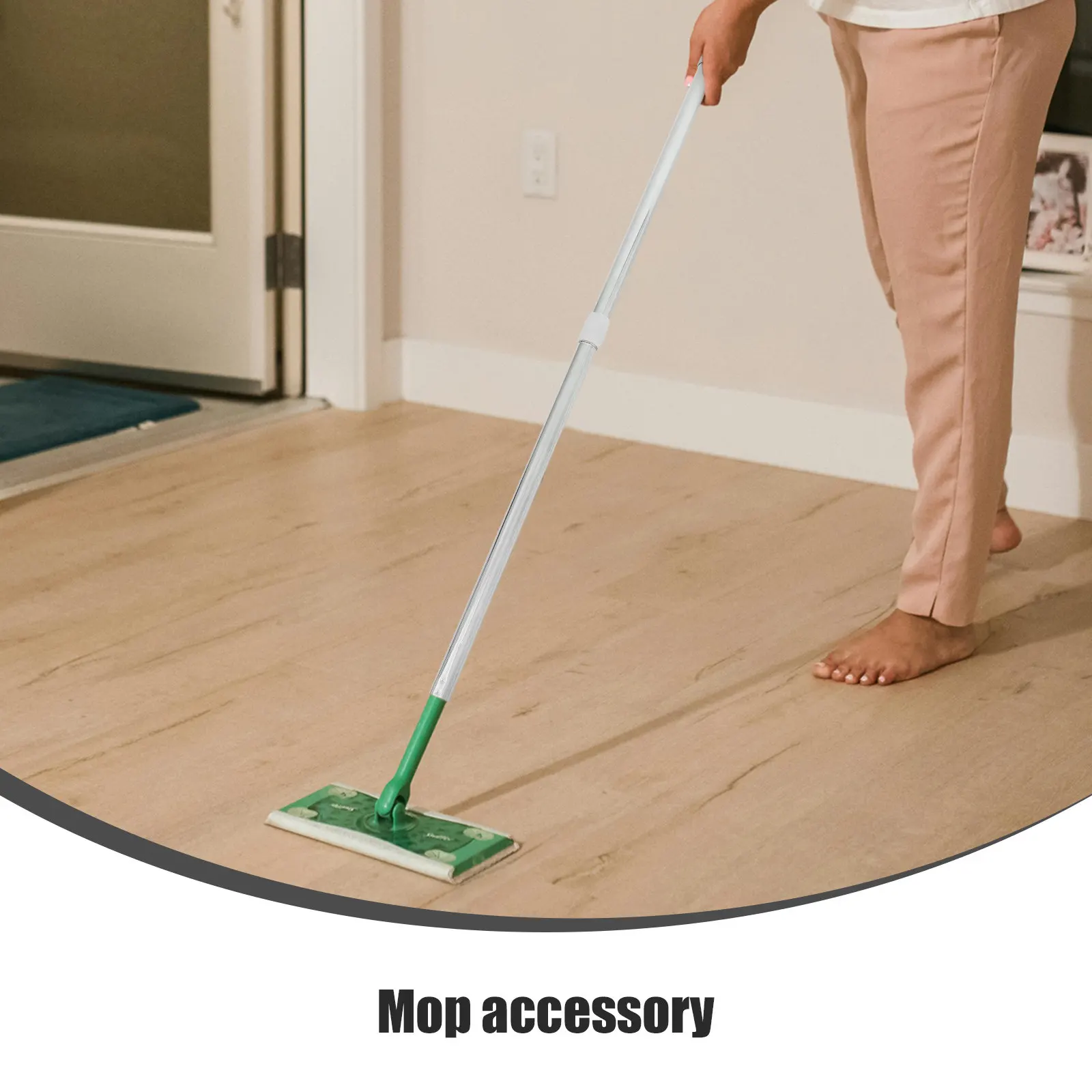 Stainless Steel Mop Handle Replacement Two Section Metal Pole for Floor Cleaning Bathroom Kitchen Sweeping Mopping Household Mop