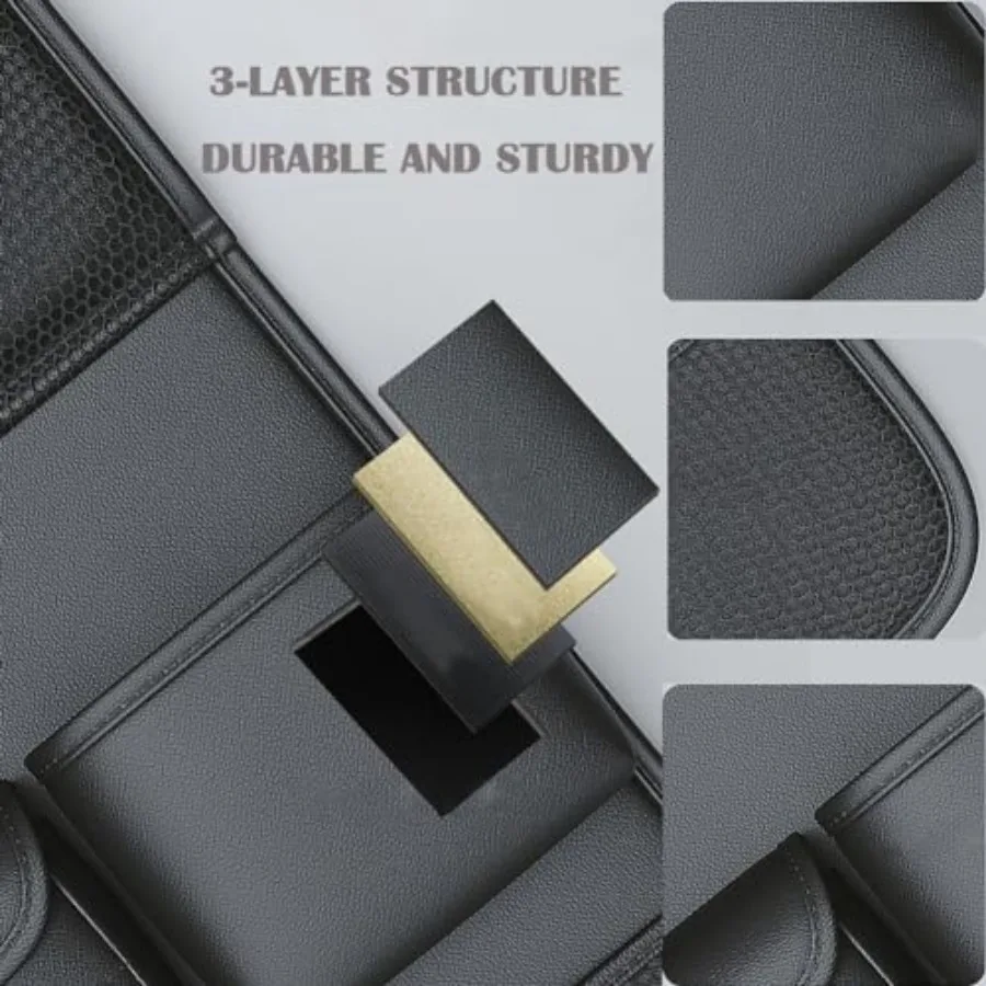 Car Backseat Organizer with Foldable Table Tray, Car Seat Back Protector with Touch Screen Phone Holder, Premium PU Leather Mat - view 5