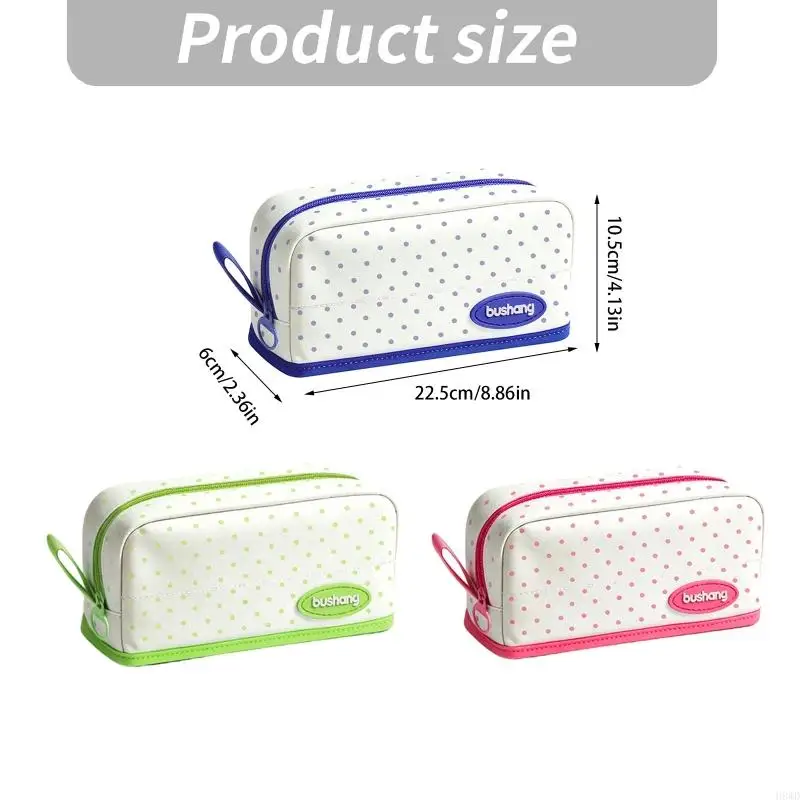 Standing Pencil Case with Wide Opening, Fabric Pen Storage Bag for Students, Study Table and Office Writing H8WD