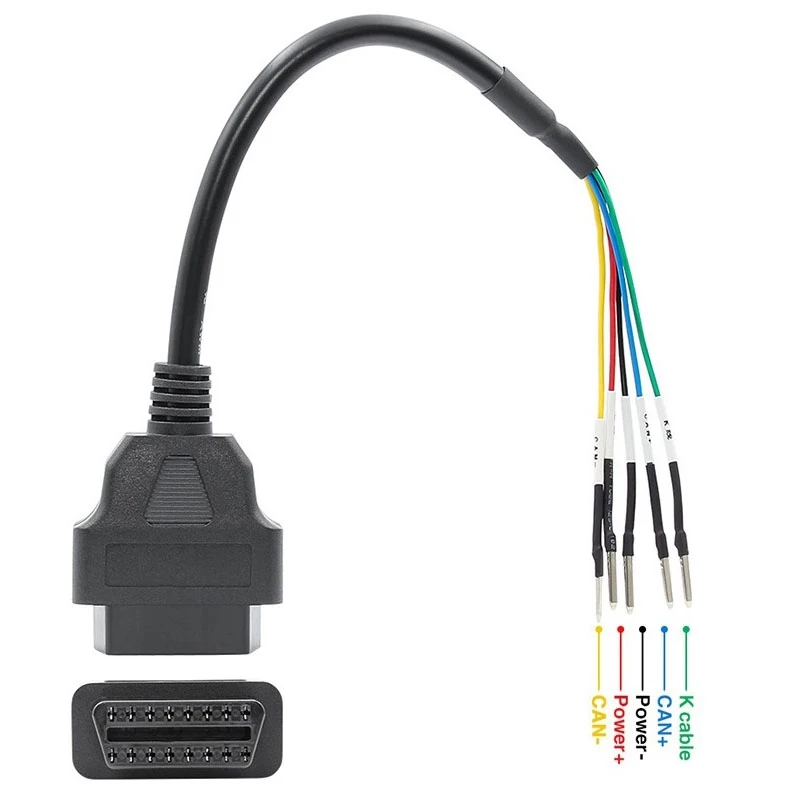 Feminino K-CAN Line Jumper Tester Connector, 16 Pin, OBD, OBD2, Diagnóstico Do Carro Cabo De Extensão, Pigtail Cord