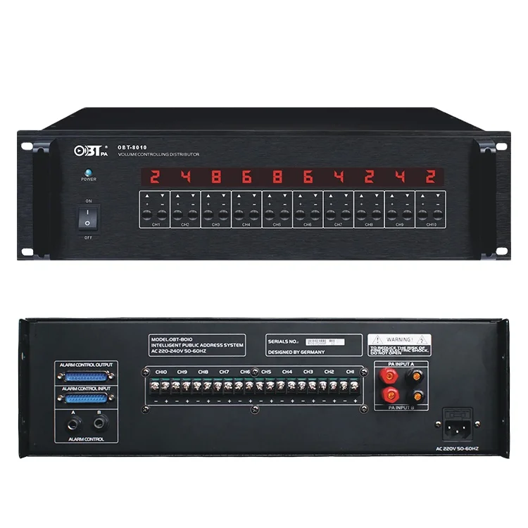 

public address system professional audio ten zones power volume controller