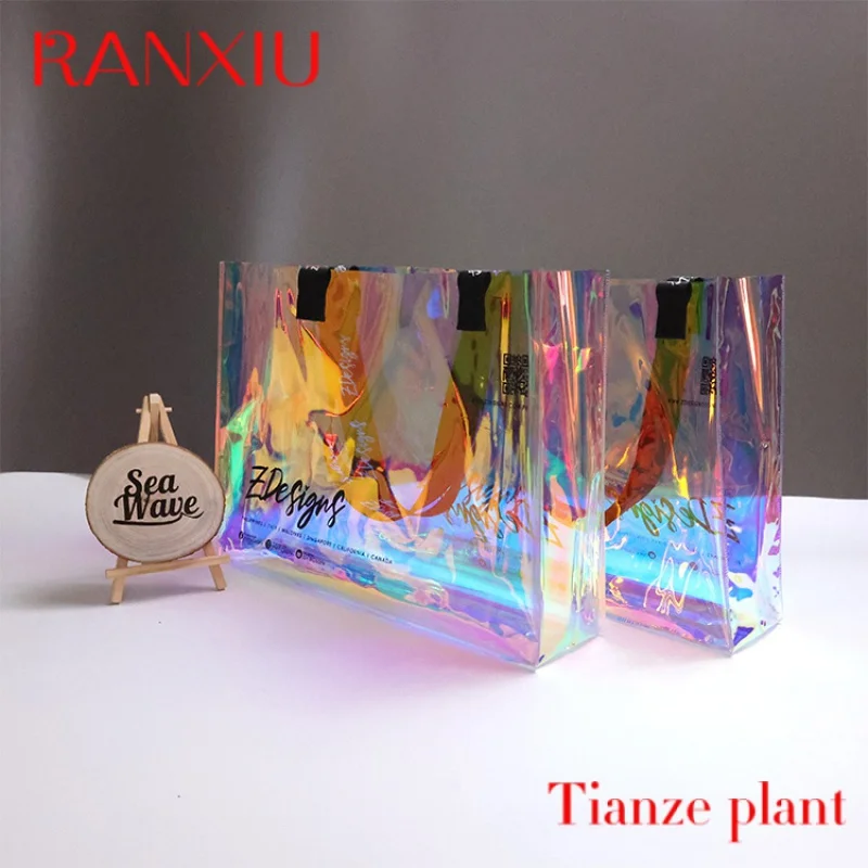 

Custom High Quality PVC Plastic Bag Pouch Holographic PVC Bag For Clothing And Gift Package