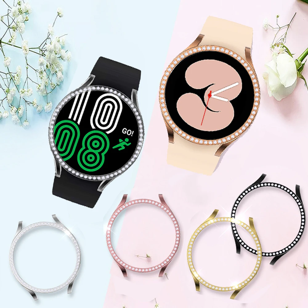 Cover for Samsung Galaxy Watch 5 4 Case 40mm 44mm Accessories Bling Diamond PC bumper Galaxy Watch 4 Classic 46mm 42mm Protector