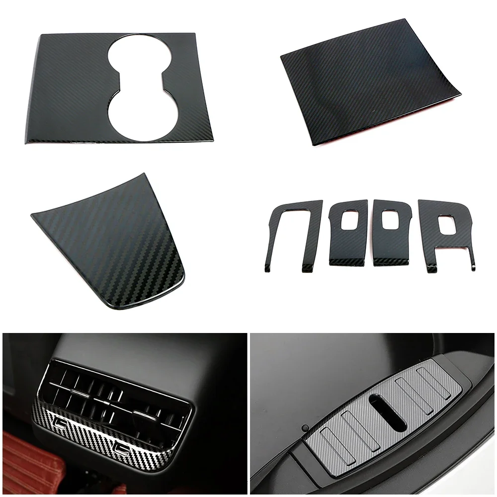 For Tesla Model 3 2017-2022 Carbon Fibre Color Change Interior Central Console Accessories Modify Frame Trim Protection Sticker