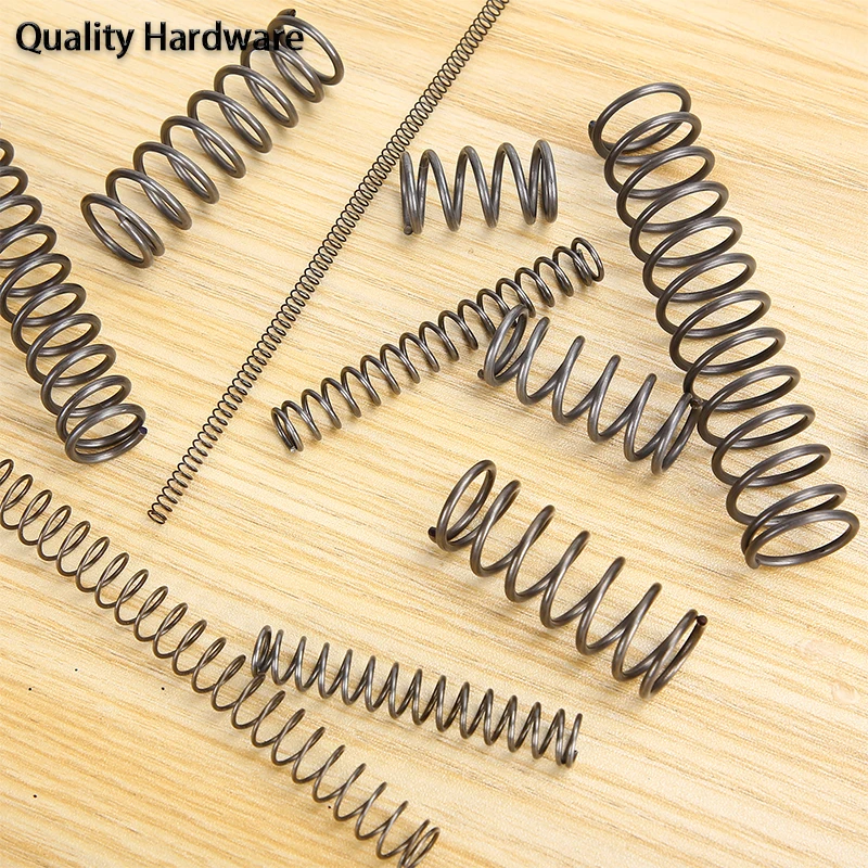 65Mn 10 buah diameter kawat 1.2mm pegas baja kuat kompresi pegas penyerap guncangan kembali Musim Semi dapat disesuaikan
