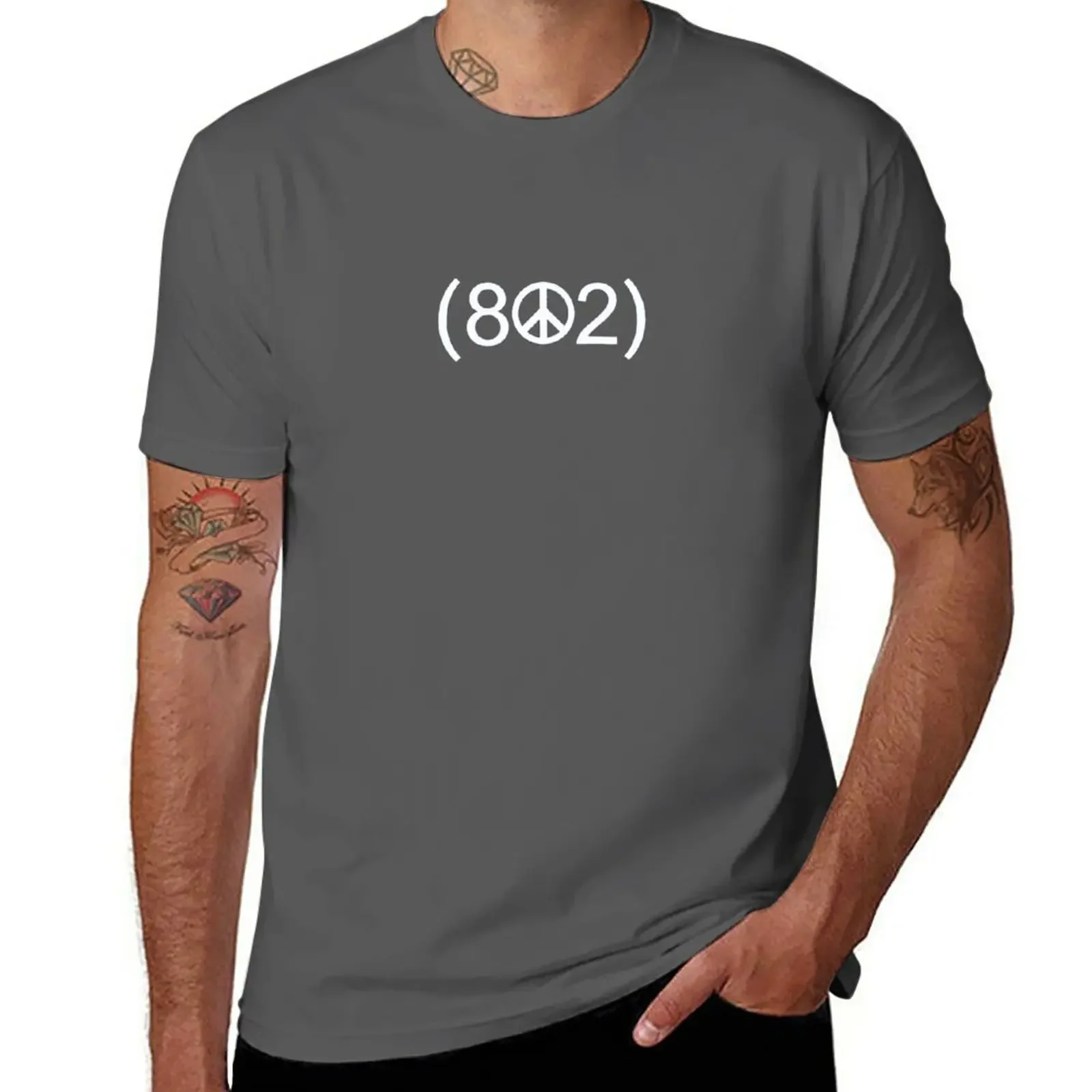 New 802 Vermont Peace Area Code T-Shirt boys whites vintage graphic tee oversized t shirt men