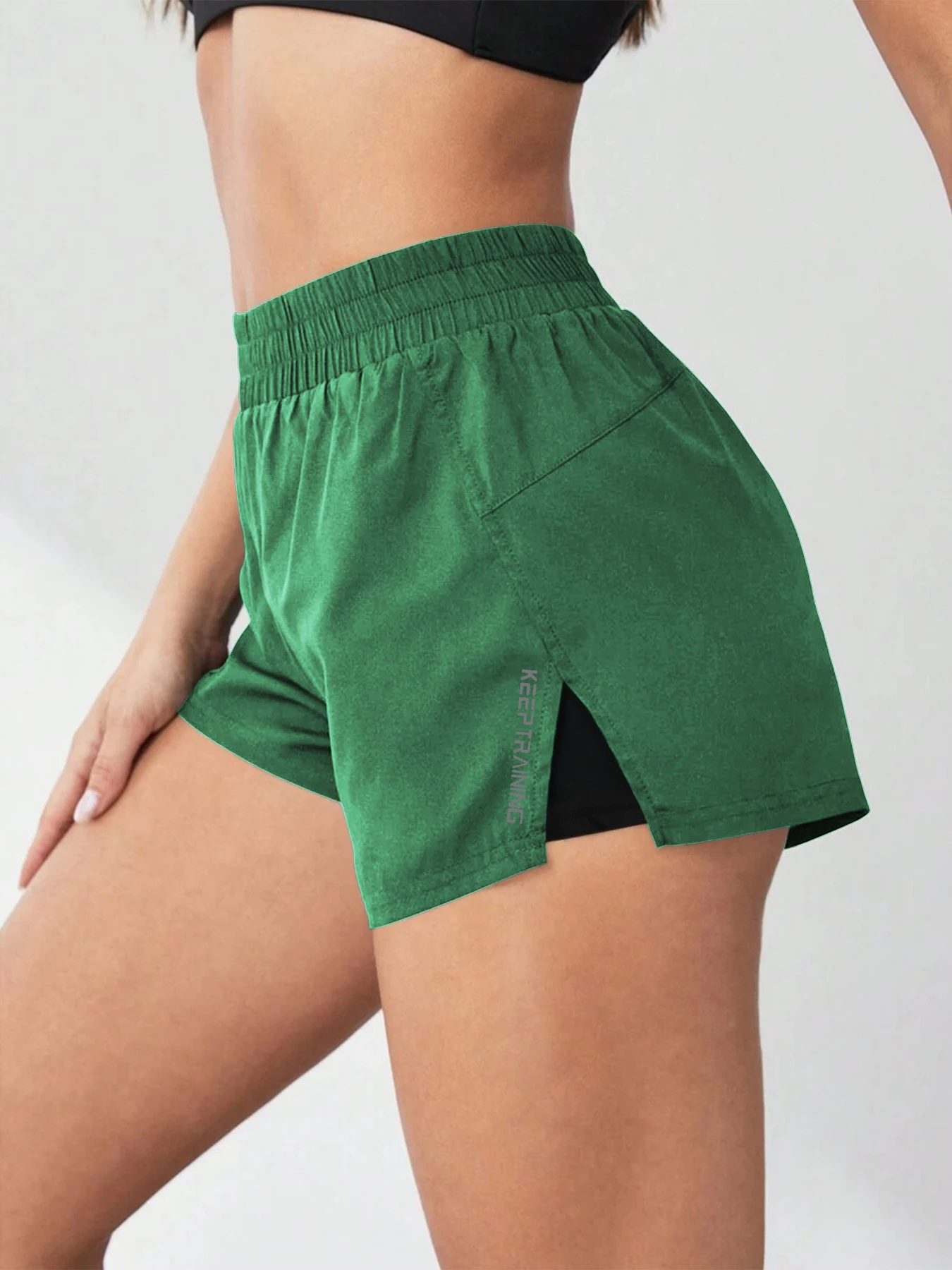 2026 Neuer Stil Faux-Zweiteiler Anti-Exposure Yoga-Shorts Sportshorts Lauf-Fitness-Tennis-Freizeit-Basic-Sporthose für Damen – Detail 20