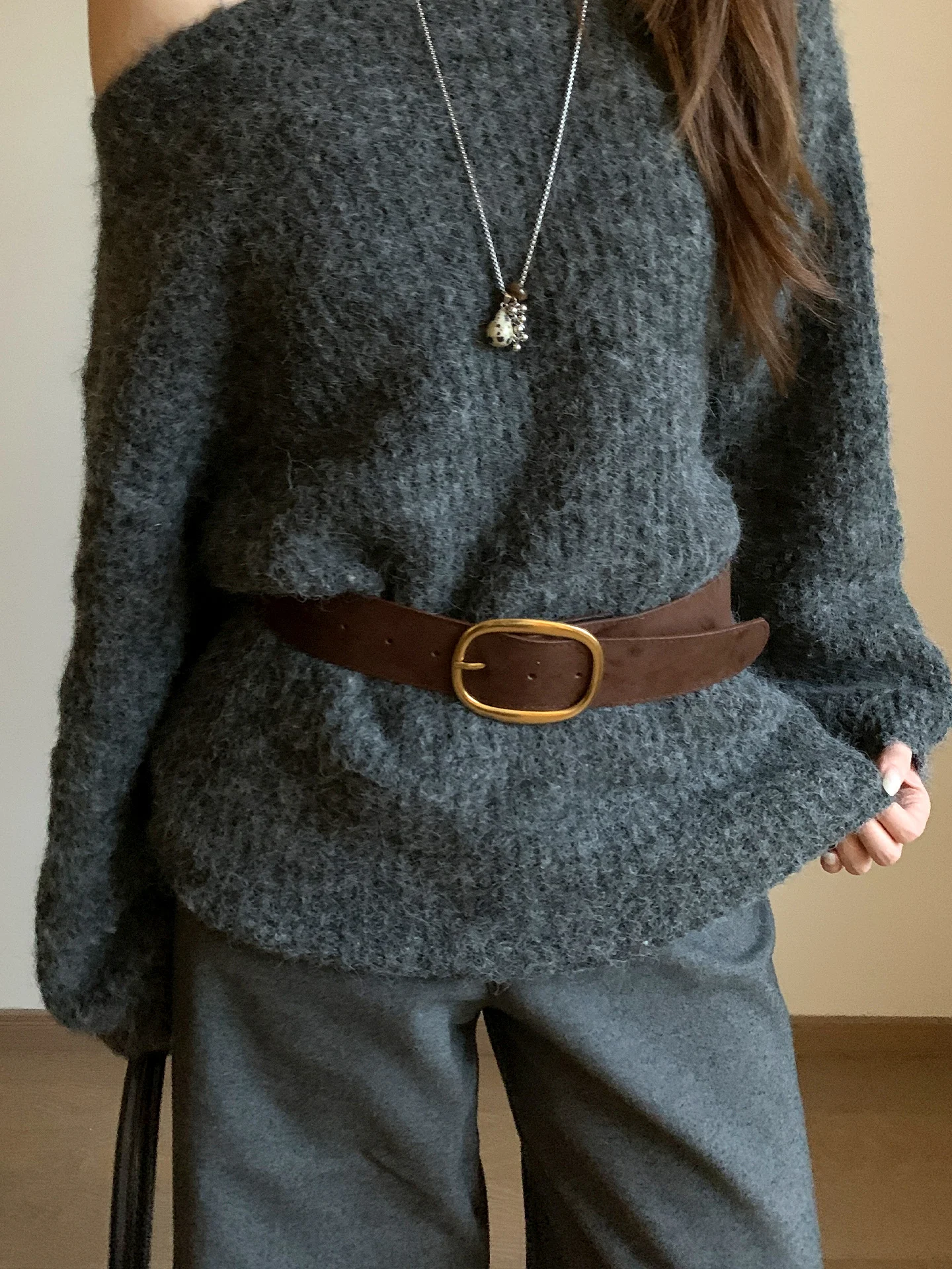 Retro High-End Sense Suede Velvet Brown Belt For Women With Skirts Jeans Wide Leather Belt Suit Coat Waist Seal
