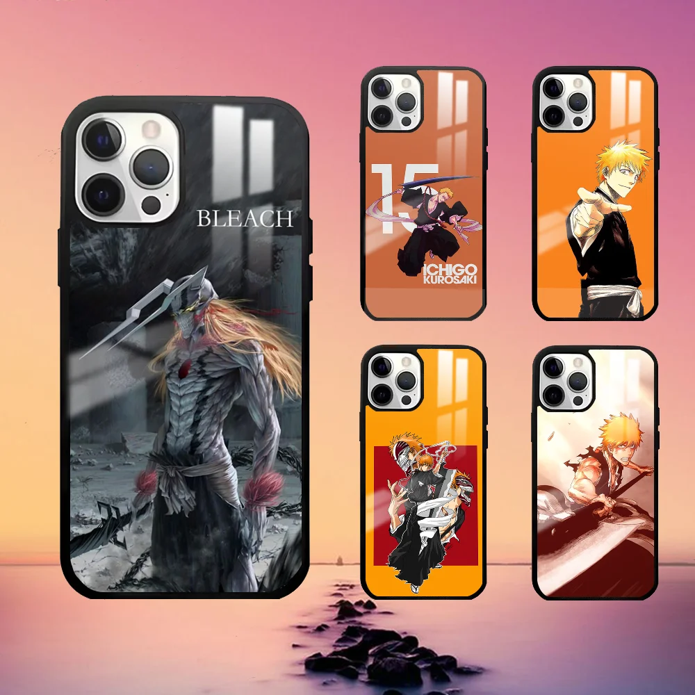 Anime Bleachs Kurosaki Ichigo Phone Case For iPhone 16 15 14 13 12 11 Pro Max Plus Mini Fashion High Quality mirror phone case