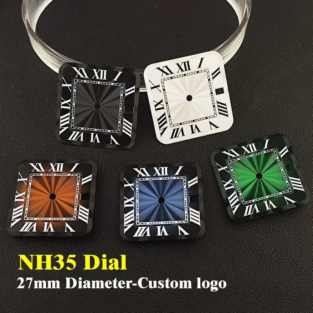 2026 new 27mm NH35 dial custom logo dial men's automatic watch Roman numeral dial suitable for NH35 movement watch accessories
