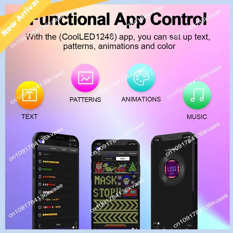 

M01K LED Pixel Panel,USB 5V Flexible LED Module RGB Scrolling Text Animation Display,Bluetooth APP,16X32 Leds 7X17cm Durable