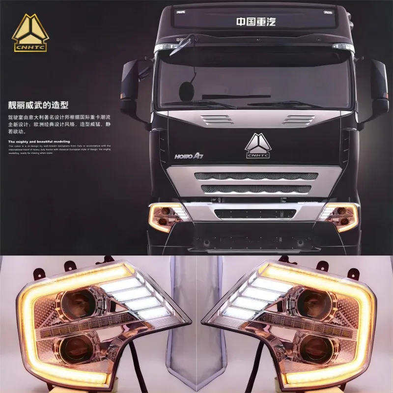 

Original HOWO A7 Truck LED Headlight WG9925720001 WG9925720002 LED Front Lamp LED Head Lamp For HOWO Parts