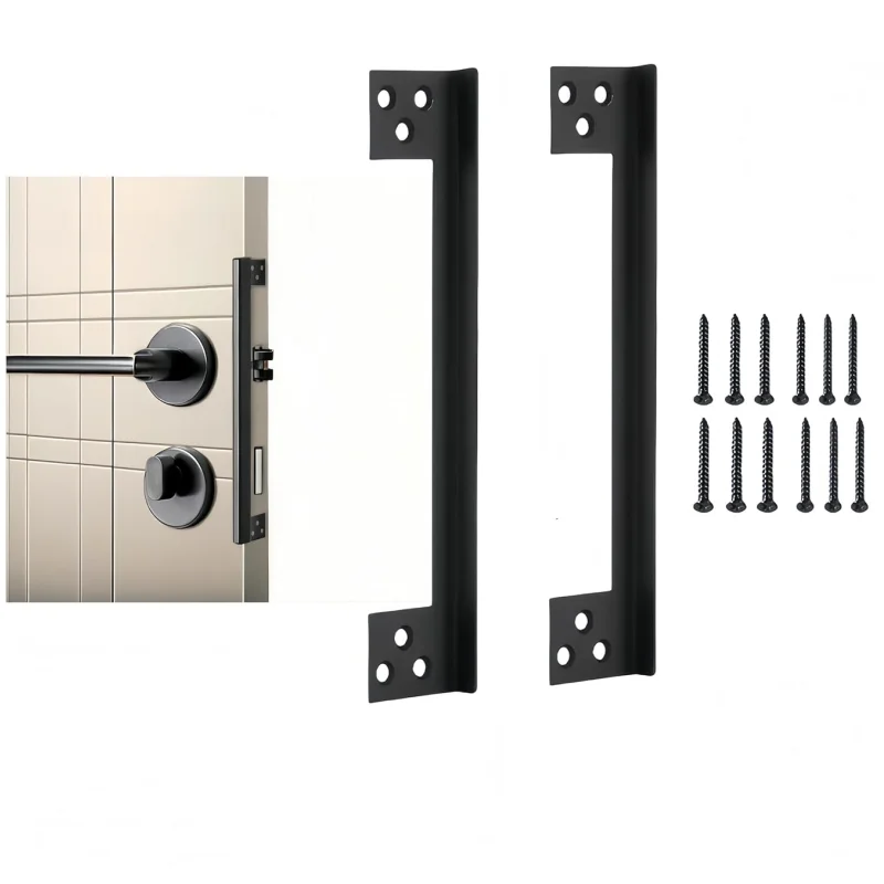 Door Latch Guard Plate Outswing Angle Latch Protector Shield l Shaped Security Reinforcement Striker Plates to Block Access