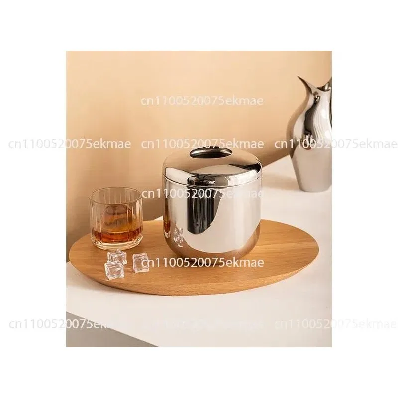 Double-layered Stainless Steel Ice Bucket – Home Wine Set; Red Wine Chilling Ice Bucket – Minimum Order of 2