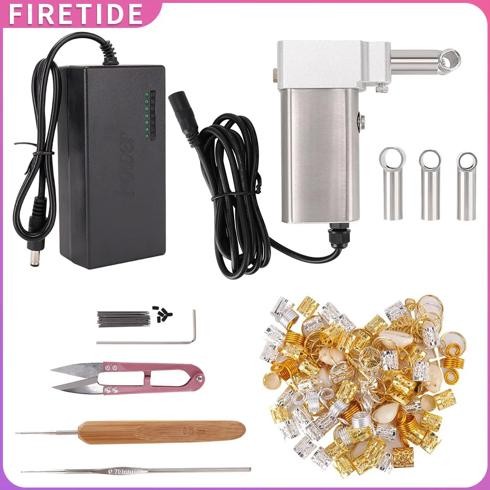 Portable Handheld Automatic Dreadlock Machine Fast DIY Loc Machine with Multiple Tools for Dreadlocks Extensions