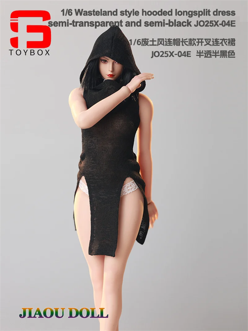 JO25X-04 1/6 Skala Wasteland Stil Mit Kapuze Split Kleid Kleidung Modell Fit 12'' Weibliche Soldat Action Figur Körper