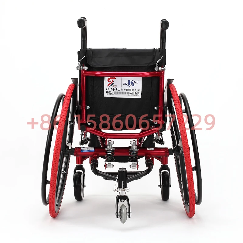 Free Shipping Large wheel Quick-release Lightweight to carry Sports Wheelchair Backrest Foldable Aluminum Alloy Shock Absorption