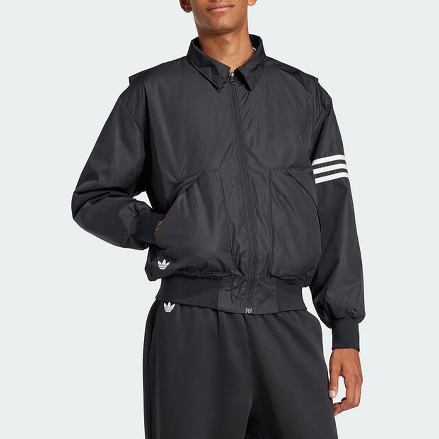 

Adidas genuine Men's Zippered Collar Long Sleeve Jacket JC9908