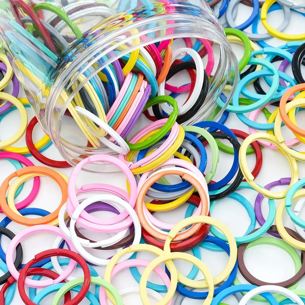 5pcs/lot Color Key Ring Round Flat Line Multicolor Key Chain Keyrings Keychain Key Holder for DIY Jewelry Making Wholesale image 6