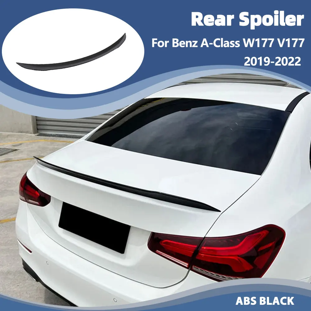 Rear Trunk Spoiler Wing for Mercedes-Benz A-Class W177 V177 A160 A180 A200 A220 A250 A35 AMG 2019-2022 ABS Glossy Black Spoiler