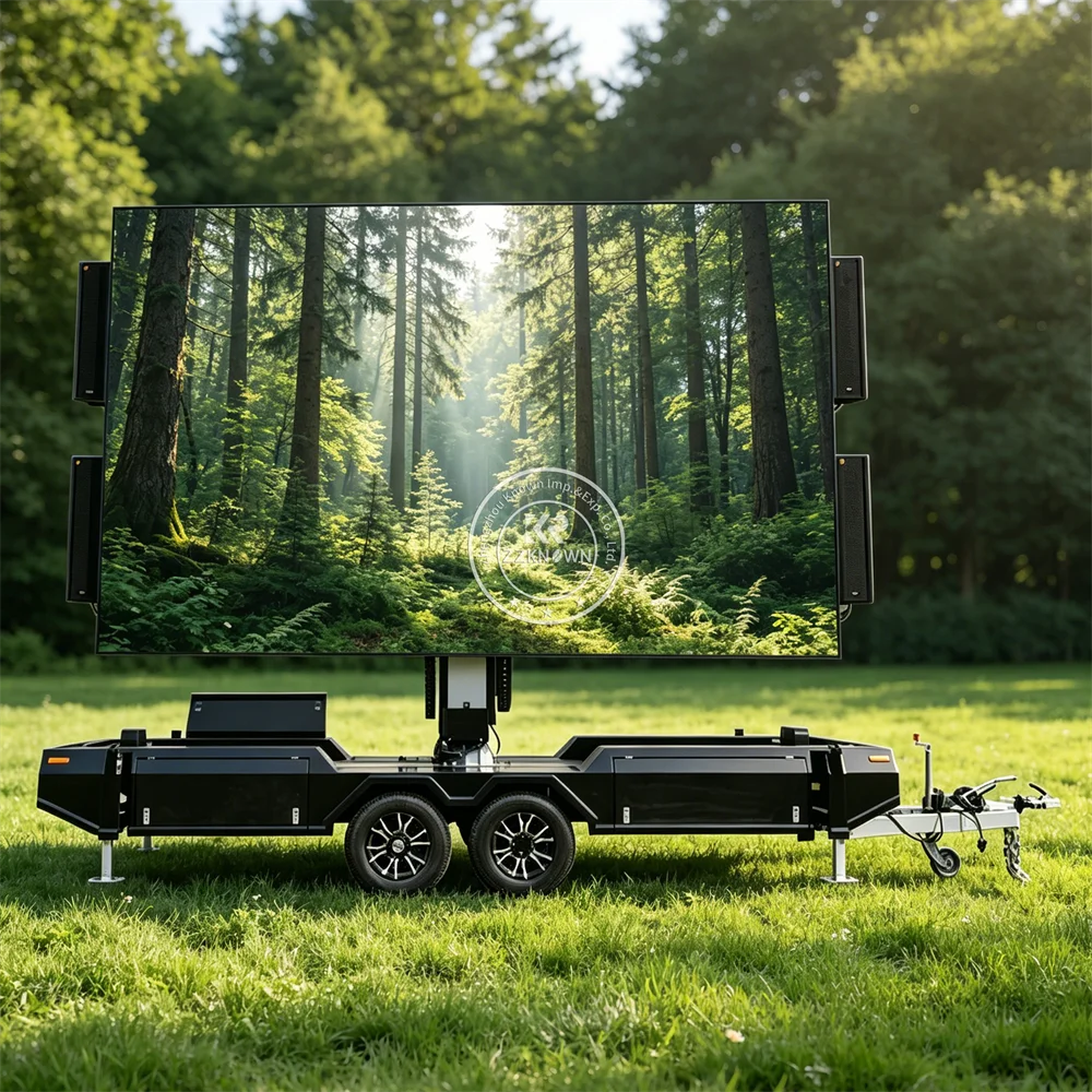 Solar Powered LED Advertising Trailer Mobile Digital Billboard Screen Trailer For Outdoor Promotion And Media Advertising Use
