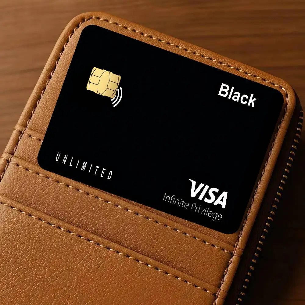 Fashion V-ISA logo  Spend or Save Funny Shell Ultra Thin No Fade Sticker Cover Film for Debit Credit Card