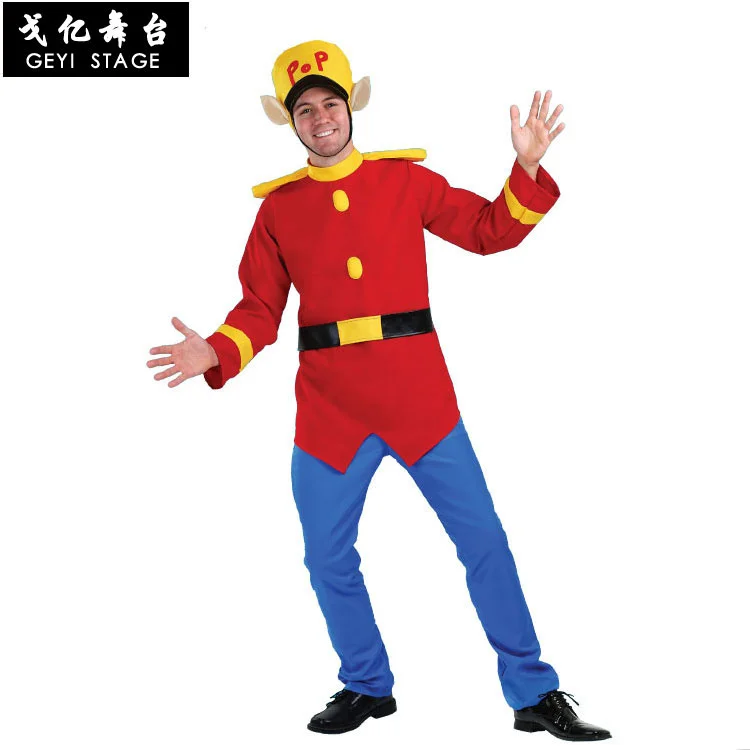 Costume d'halloween pour hommes adultes, Costume rouge de Kelloggs américains en flocons de maïs, Bumble Boom