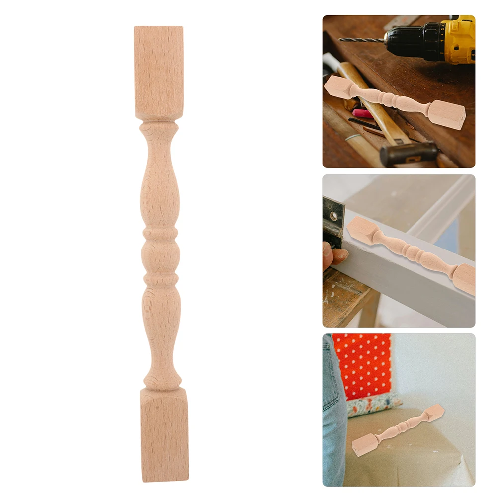 2pcs Wooden Baluster Spindles Sturdy Unfinished Decorative Posts For Staircase Fence Cabinet niture Support Roman Column