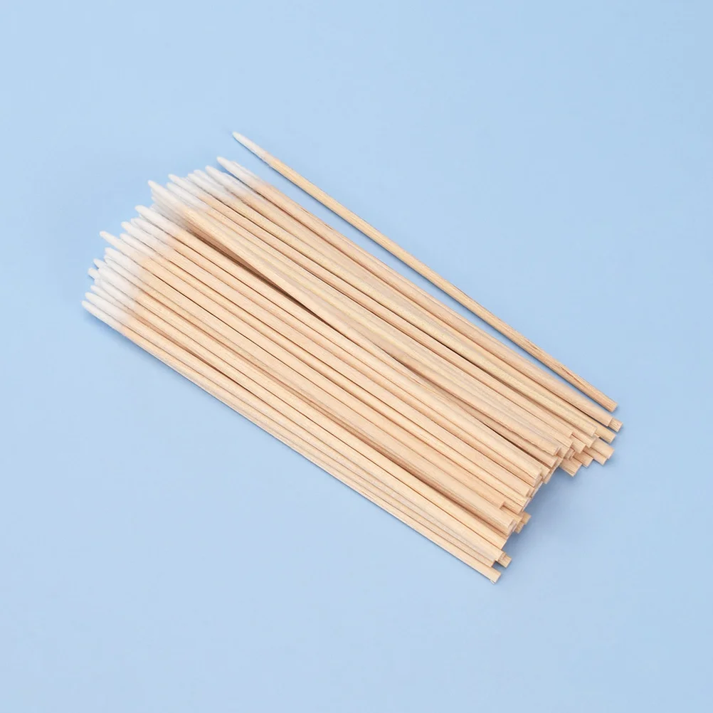 100 قطعة مسحات قطنية صغيرة للرموش مقبض خشبي على شكل كأس فرشاة توزيع المكياج مسحات صغيرة لاستخدام تمديد الرموش #3